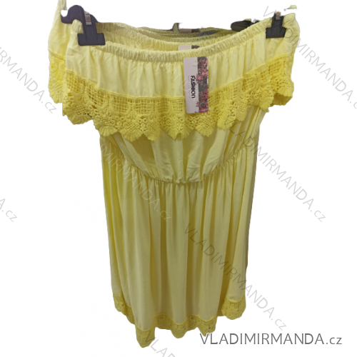 Šaty letný carmen s čipkou dámske viskoza (S/M ONE SIZE) TALIANSKA MÓDA IM722130