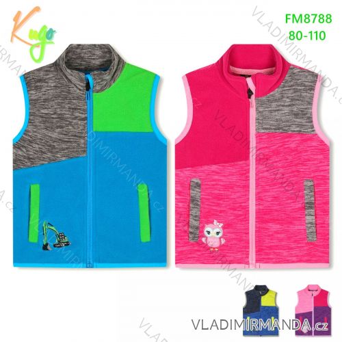 Vesta flaušová dojčenská detská dievčenská a chlapčenská (80-110) KUGO FM8788