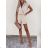 Overal letný krátky elegantný krátky rukáv dámsky (S/M ONE SIZE) TALIANSKA MÓDA IMD22498 biela S/M