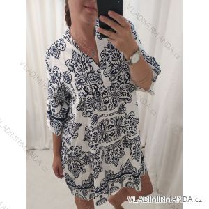 Šaty letné krátky rukáv dámska (M/L/XL ONE SIZE) TALIANSKA MÓDA IMP16822ORNA/DR