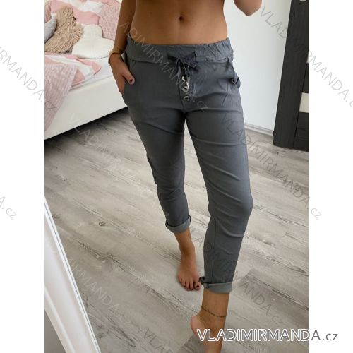Kalhoty dlouhé strečové dámské mouse (M/L ONE SIZE) ITALSKÁ MÓDA IMD22092