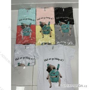 Tričko krátky rukáv dámske (M-XL) TURECKÁ MÓDA TMWG22GYA0973