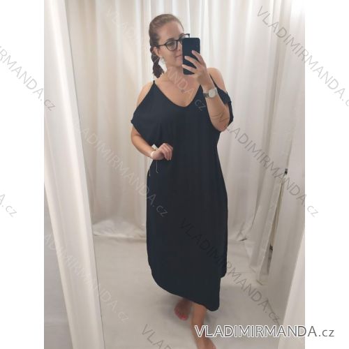 Šaty maxi dlouhé letní na ramínka oversize dámské nadrozměr (L/XL/2XL/3XL/4XL ONE SIZE) ITALSKÁ MÓDA IMD22556