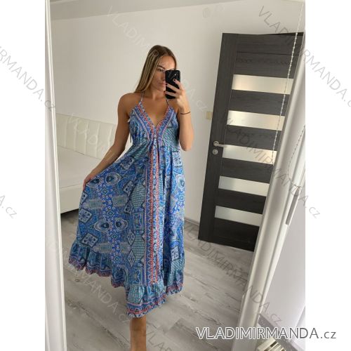 Šaty dlhé letné na ramienka dámske (S/M ONE SIZE) TALIANSKA MÓDA IMM22Q52397