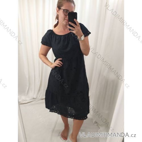 Šaty letné krajkové krátky rukáv dámske (S/M ONE SIZE) TALIANSKA MÓDA IM722LACE