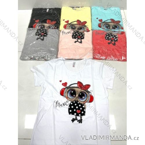 Tričko krátky rukáv dámske (M-XL) TURECKÁ MÓDA TMWG22GYA01007
