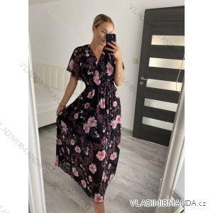 Šaty dlhé elegantné dámske (uni s/m M/L) POĽSKá MODA PMF22FLOWER