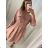 Šaty/košeľa predĺžená s opaskom 3/4 rukáv dámske (S/M ONE SIZE) TALIANSKA MÓDA IMWC222872