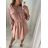 Šaty/košeľa predĺžená s opaskom 3/4 rukáv dámske (S/M ONE SIZE) TALIANSKA MÓDA IMWC222872