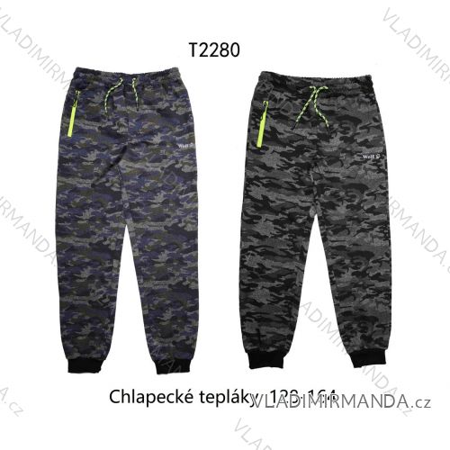 Tepláky dorast chlapčenské maskáč (128-164) WOLF T2280