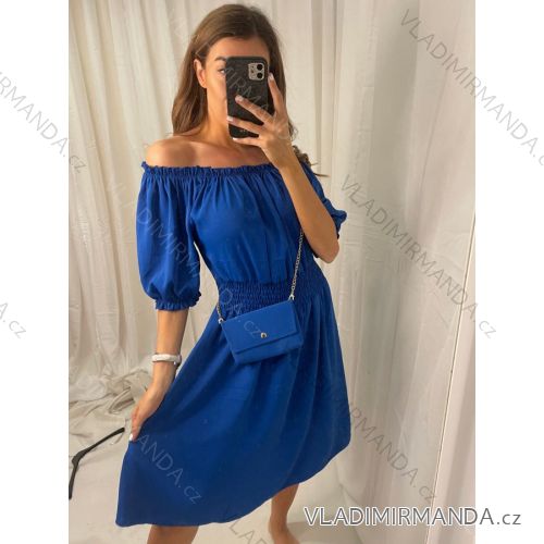Šaty letný carmen s kabelkou dámske (S/M ONE SIZE) TALIANSKA MÓDA IM322206