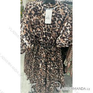 Šaty dlhé leopardí dlhý rukáv dámske (S/M ONE SIZE) TALIANSKA MÓDA IMM22BR1100