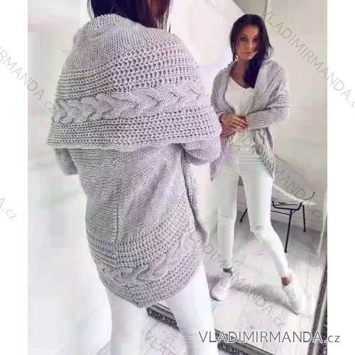 Cardigan pletený dlouhý rukáv dámský (M/L ONE SIZE) ITALSKÁ MÓDA IMD23559