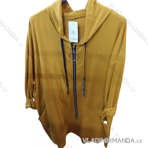 Mikina na zips s kapucňou dlhý rukáv dámske (L/XL/2XL ONE SIZE) TALIANSKA MóDA IM4221334