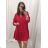 Šaty oversize voľnočasové 3/4 rukáv dámske nadrozmer (XL/2XL ONE SIZE) TALIANSKA MÓDA IMD22440/DR XL/2XL červená