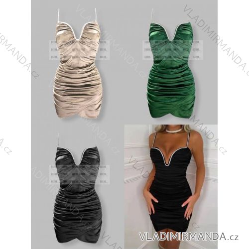 Šaty sexy mini na ramienka dámske (S/M ONE SIZE) TALIANSKA MÓDA IMPHD226204