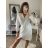 Šaty košeľové dlhý rukáv dámske (S/M ONE SIZE) TALIANSKA MóDA IM322307 čierna S/M