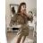 Šaty košeľové dlhý rukáv dámske (S/M ONE SIZE) TALIANSKA MóDA IM322307 čierna S/M