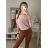 Sveter tenký oversize s mašlí dlhý rukáv dámsky (M/L ONE SIZE) TALIANSKA MÓDA IM422910/DR fuchsiová M / L