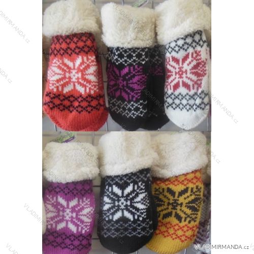 Rukavice pletené teplé zimné detské Dorast Dievčenské a Chlapčenské (one size) Echt C009
