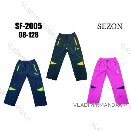 Kalhoty šusťákové zateplené fleecem dětské dívčí a chlapecké (98-128) SEZON SEZ22SF-2005