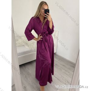 Šaty dlhé elegantné spoločenské dlhý rukáv dámske (S/M ONE SIZE) TALIANSKA MÓDA IMPSH2255183/DR