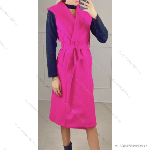 Kabát dlhý bez rukávu dámsky (S/M ONE SIZE) TALIANSKA MÓDA IMPBB22D4232
