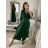 Šaty košeľové s opaskom dlhý rukáv dámske (S/M ONE SIZE) TALIANSKA MÓDA IMPBB22E9511/DUR khaki S/M