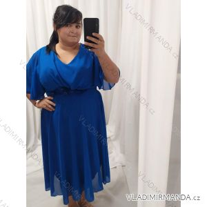 Dlouhé šaty plesové elegantné spoločenské krátky rukáv dámske nadrozmer (XL/2XL ONE SIZE) TALIANSKA MÓDA IMM22BELLA