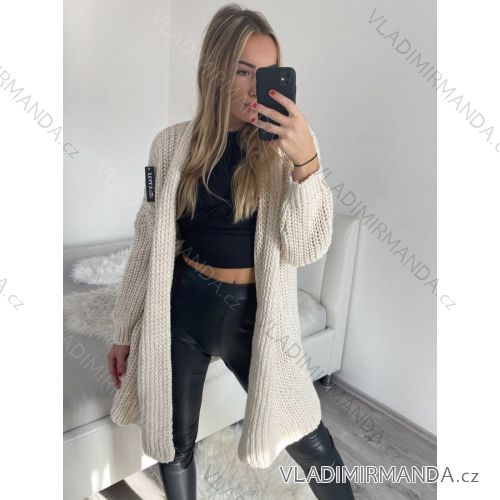 Cardigan pletený dlhý rukáv dámsky (M/L/XL/2XL ONE SIZE) TALIANSKÁ MÓDA IMD22800