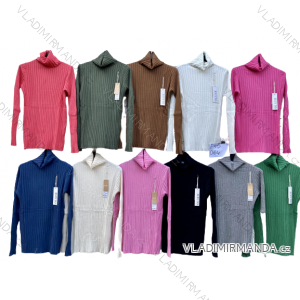 Sveter tenký s rolákom dlhý rukáv dámsky (S/M ONE SIZE) TALIANSKA MÓDA IMD22965