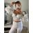 Top dlhý rukáv saténový  dámsky (S/M ONE SIZE) TALIANSKA MÓDA IMM22LS17258/DR fialová S/M