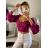 Top dlhý rukáv saténový  dámsky (S/M ONE SIZE) TALIANSKA MÓDA IMM22LS17258/DR fialová S/M