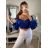 Top dlhý rukáv saténový  dámsky (S/M ONE SIZE) TALIANSKA MÓDA IMM22LS17258/DR fialová S/M