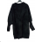 Kabát alpaca dlhý rukáv s vreckami dámsky (S / M ONE SIZE) TALIANSKÁ MÓDA IMWK21028 čierna S/M