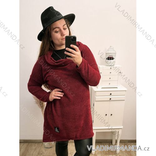 Šaty dlhý rukáv dámske nadrozmer (2XL/3XL/4XL ONE SIZE) TALIANSKA MóDA IM422PISSA