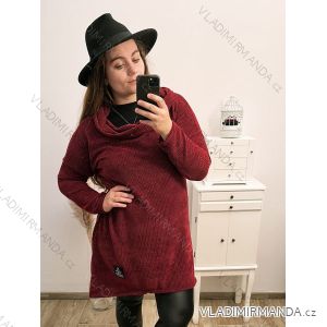 Šaty dlhý rukáv dámske teplé (XL/2XL/3XLONE SIZE) TALIANSKA MóDA IM422PISSA/DR