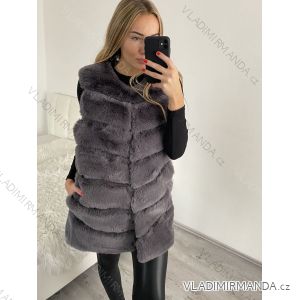 Vesta dlouhá bez rukávu dámská nadrozměr (S/M/L ONE SIZE) ITALSKÁ MÓDA IMWD22F-40255