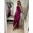 Šaty plesové dlhé elegantné bez rukávov dámske (S/M ONE SIZE) TALIANSKA MÓDA IMPBB22B22876/DR S/M vínová