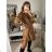 Šaty krátke košeľové saténové  dlhý rukáv dámske (S/M ONE SIZE) TALIANSKA MÓDA IMM22LS25366/DR hnedá S/M