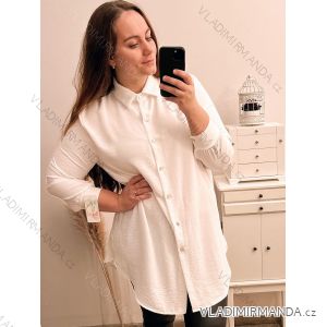 Košeľa oversize predĺžená dlhý rukáv dámska (L/XL ONE SIZE) TALIANSKA MÓDA IMWC222871