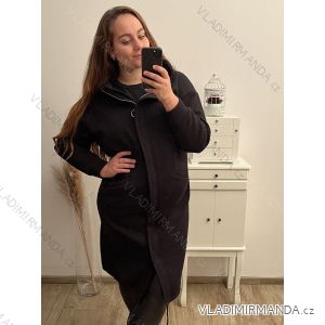 Mikina teplá predĺžená s kapucňou na zips dlhý rukáv dámske nadrozmer (XL/2XL/3XL ONE SIZE) TALIANSKA MÓDA IM422693