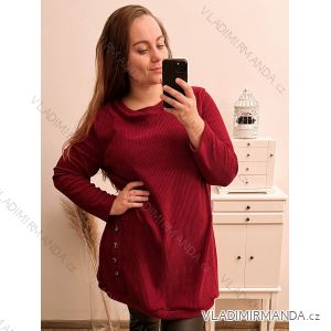 Šaty dlhý rukáv dámske nadrozmer (2XL/3XL/4XL ONE SIZE) TALIANSKA MóDA IM4221074/DR