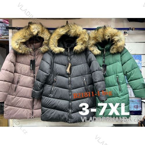 Bunda s kapucňou dámska nadrozmer (3XL-7XL) PMWB22B21811-1BIG