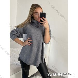 Sveter úpletový oversize s rolákom dlhý rukáv dámsky (S/M/L/XL/2XL ONE SIZE) TALIANSKA MóDA IM522AL0381