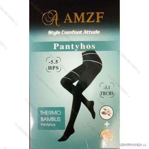 Pančuchy thermo dámske 300DEN (S/M, M/L,XLONE SIZE) POLSKÁ MÓDA AMZF22PANTYHOS čierna S/M