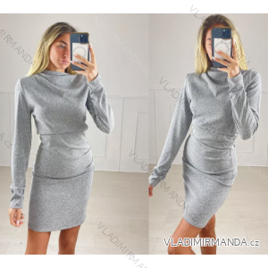 Šaty elegantný dlhý rukáv dámske (S/M ONE SIZE) TALIANSKA MÓDA IMPBB22S3749