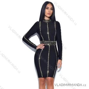 Šaty elegantný dlhý rukáv dámske (S/M ONE SIZE) TALIANSKA MÓDA IMWDD223957