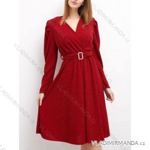 Šaty elegantný dlhý rukáv dámske (S/M ONE SIZE) TALIANSKA MÓDA IMM22HG5173