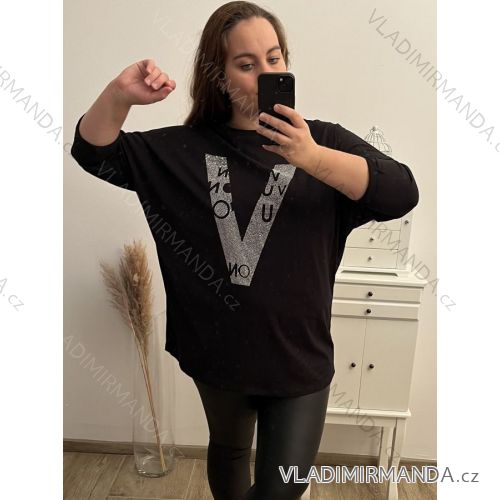 Tunika dlhý rukáv dámska nadrozmer (XL/2XL/3XL ONE SIZE) TALIANSKA MÓDA IMB22550